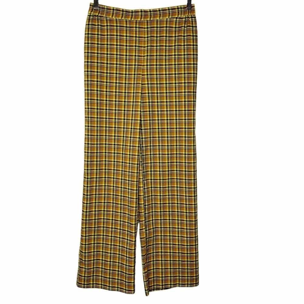 Urban‎ Outfitters Colette Pull on Plaid Pants in Marigold Multi Small